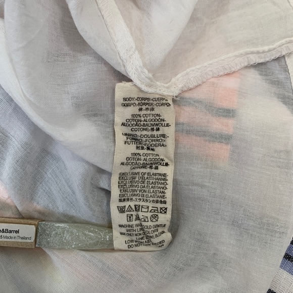 Free People Lilah Pleated Tube Striped Cotton Midi Dress Button Front Smocked M - Picture 7 of 10